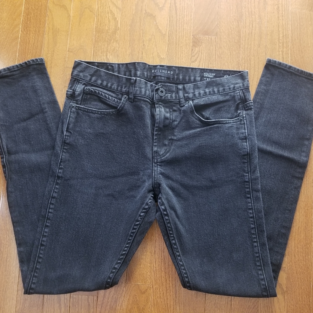 Bullhead Denim Co Black Stacked Skinny Jeans 31×32